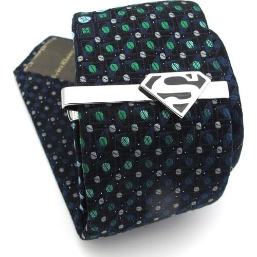 Mens Super Heroes Tie Clips Copper Material Black Color Movie Design Tie Bar Free shipping