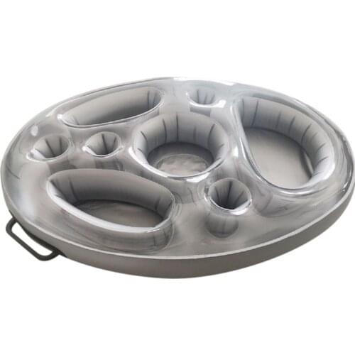 Inflatable Porous Tray Cup Holder Water Food Floating Tray Portable Beverage Fruit Cup Holder