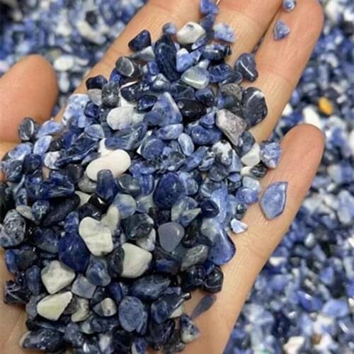 Natural Sodalite chips blue Crystal Gravel Stone Fish Tank Garden Decoration Healing Home Decor