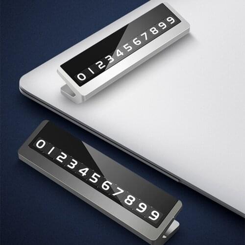 2020 New ML62 Metal Temporary Parking card phone number card in Car noctilucent Temporary stop sign Number able hidden