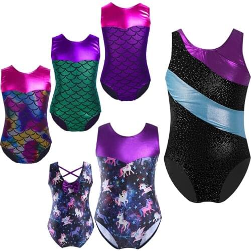 New 3-12Y Girls Ballet Leotards Sleeveless Biketard Girls Ballet Costumes Dancesuit Gymnastic Leotards Professional DanceWear
