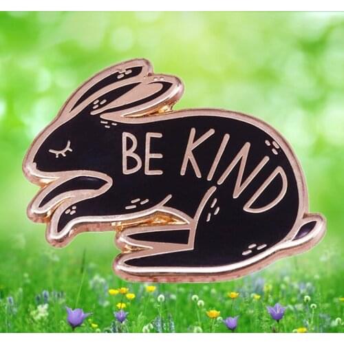 Positive Bunny Rabbit Lover Gift Quotes lapel enamel Pin Nice Lovely Pet Badge Animal lover brooch Christmas gift