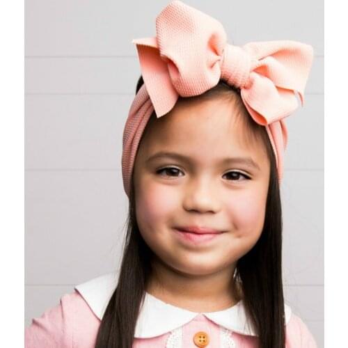 7 Inch Big Bow Headbands Solid Large Hair Bows girls Elastic Turban Head Wraps Kids Top Knot Hairband DIY Hair Accessories