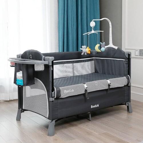 Foldable Baby Crib for 0-6 Years Old Kids Baby Bed Parents Beside Beds Baby Multifunctional Cradle Diaper Table Cribs for Bebe