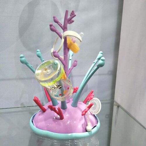 Baby Bottles Nipples Dryer Drainer Storage Rack Baby Feeding Drying Rack Bottles Cleaning Glass Countertop Drying Rack 3 Colors