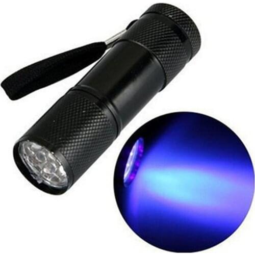 LED Flashlight Mini Portable 9 LED Ultra UV Blacklight Flashlight Torch Light Lamp with 4 Colors