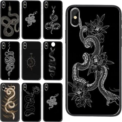 Tattoo Snake Animal For Samsung Galaxy S20 Ultra 5G S30 Ultra S21 S10 S10E Plus Lite For Junior Black Hoesjes 3D Bumper