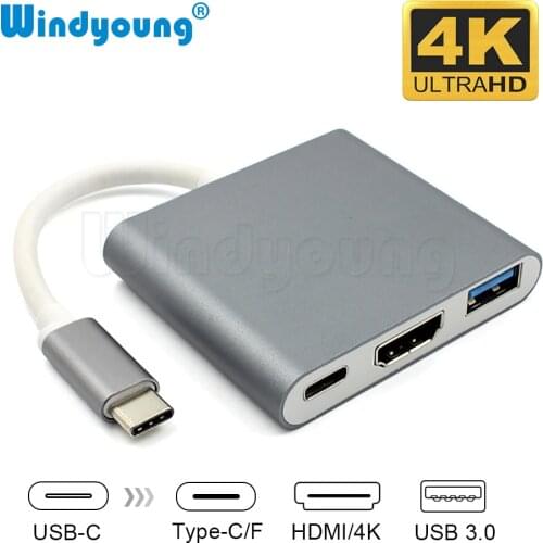 USB C Hub to HDMI Adapter for Macbook Pro Thunderbolt 3 USB Type C Hub to USB 3.0 Port HDMI 4K with USB-C Power Delivery