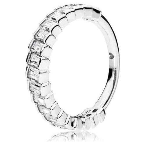 925 Sterling Silver Pan Ring Glacial Beauty Rings With Crystal For Women Wedding Party Gift Europe Fashion Jewelry