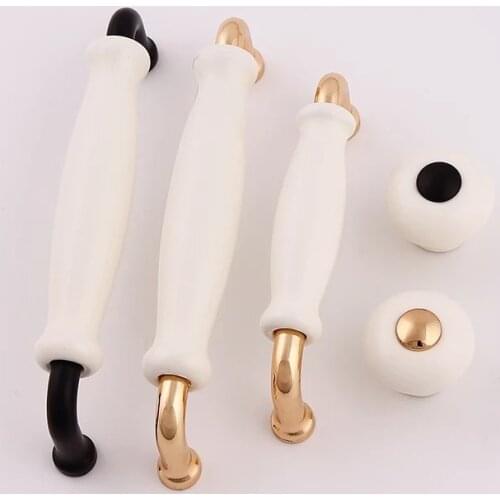 10PCS Free Shipping 96MM Funiture Handles American TV Cabinet Wardrobe Pulls 5"European Antique Drawer White Ceramic Closet knob