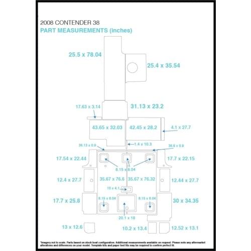 2008 Contender 38 Cockpit Pad Boat EVA Teak Decking 1/4" 6mm