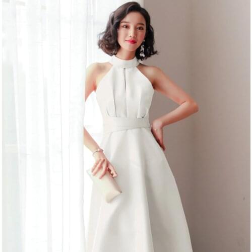 2021 new Women daily fashion sleeveless mid-calf banquet party dress Halter dress summer female pink A-line dress Robe De Soiree