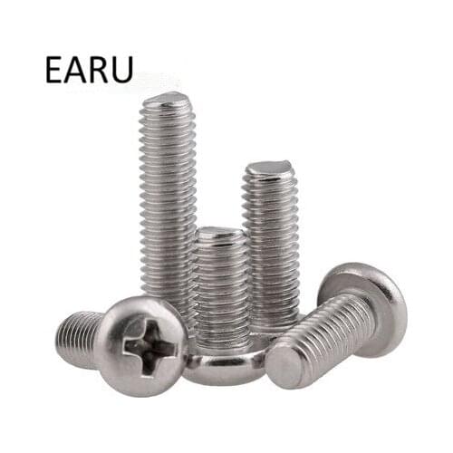 316 Stainless Steel Pan Round Cross Phillips Head Bolt Screw T818 Standard M8*16/20/25/30/35/40-80mm