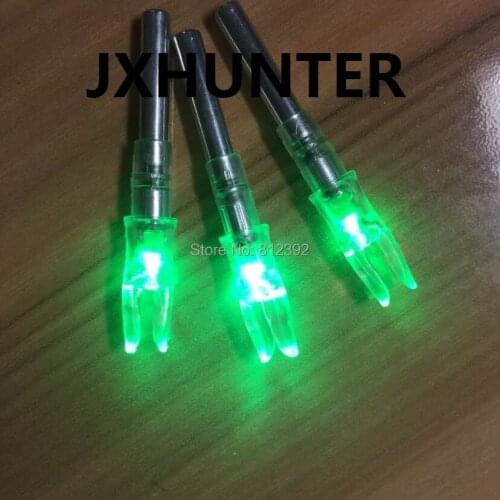 3PK green color automatically S 6.2 lighted arrow nocks for ID 6.2mm hunting arrows