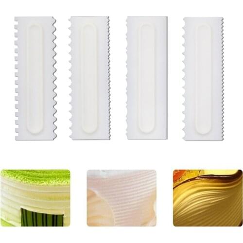 4pcs Cake Scraper Cake Decorating Comb Icing Smoother Cream Spatula Textures Baking Cream Scraper Cake Decorating Tools