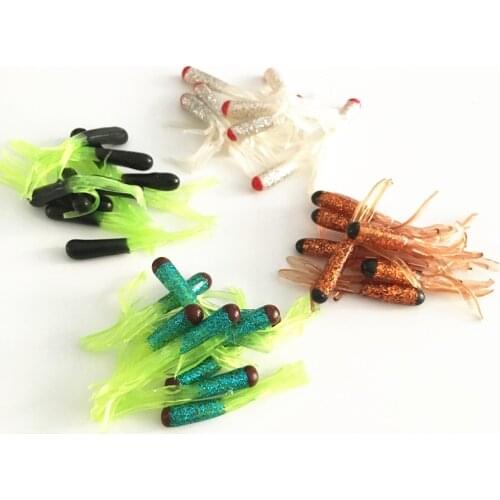 40pcs 4.5cm 0.78g fishing soft artificial squid tube worm bait lure fishing tackle skirt squid plastic grub pesca