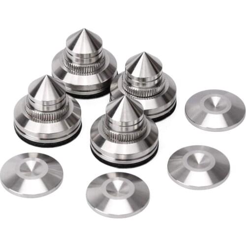 4x 28mm Stainless Steel Speaker Spike Pads Speaker Shock Base Pad Isolation Stand Feet Cone Base Mats Floor Disc Amp HiFi