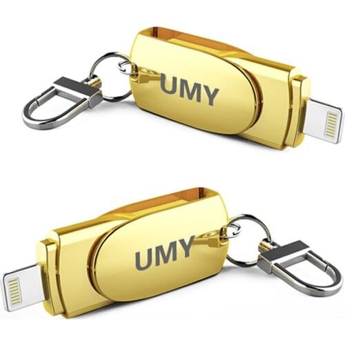 64GB Pendrive For iPhone 8 Plus X 7 Plus 6 6s 5 SE 128GB Pen Drive For iPhone USB Flash Memory Stick 32GB 16GB U Disk Gold Color