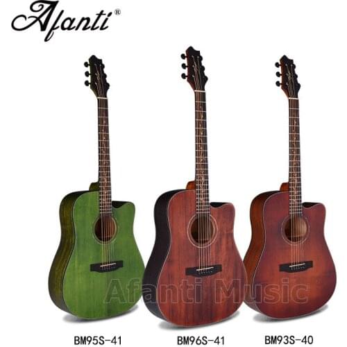 Afanti Music 41 inch Solid Spruce top Acoustic guitar (WY-062)