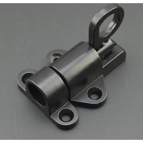 Pull Ring Spring Bounce Door Bolt Aluminum Alloy Self-closing Automatic Latch Window Gate Security Latch Lock Random Color