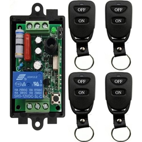 Wireless Remote Control Light Switch 10A Relay Output Radio AC 220 V 1CH 1 CH Receiver Module + Belt buckle Transmitter