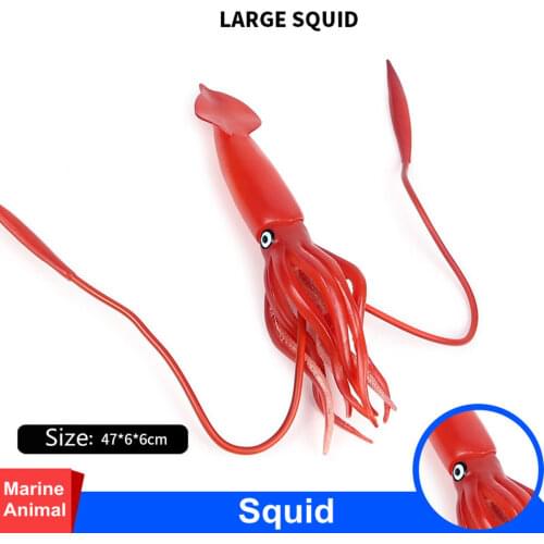 Large Squid Inkfish Model Ocean Animal Lifelike Figure Adult Kids Collection Toys Gift Home Decor