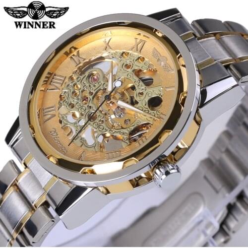 Transparent Gold Watch Men Watches Top Brand Luxury Relogio Male Clock Men Casual Watch Montre Homme Mechanical Skeleton Watch