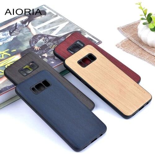 Coque for Samsung Galaxy S8 Plus case Vintage Retro Wood Pattern leather with silicone cover phone case for Galaxy S8 Plus funda