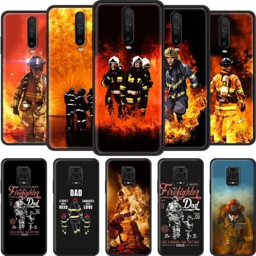 Phone Case for Xiaomi Redmi Note 9A 9S 8T 9 Pro Max 7 8 K30 7A 8A 9C 9i 10X 4G Soft Black Shell Cover Firefighter Heroes Fireman