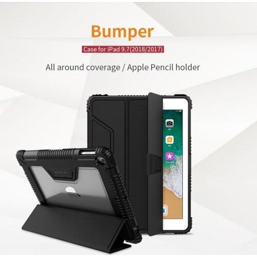 NILLKIN iPad Case For iPad Pro 11 2018 Case PU Leather Smart Case for iPad Pro 12.9 2018/Pro 10.5 2017/Mini 4 Cover With Stand
