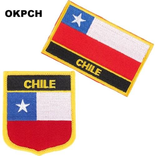 Chile Flag patches embroidered flag patches national flag patches Patches for Clothes DIY Decoration PT0216-2