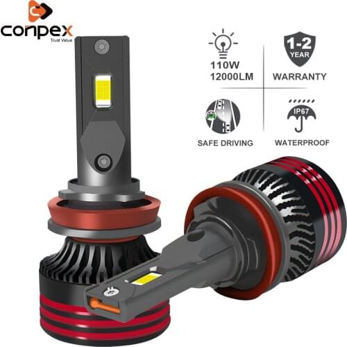 Conpex 110W H7 H4 H11 Led Canbus 12000LM High Power Headlight Bulbs H8 H9 H1 9005 9006 Hb3 Hb4 H3 9012 Led Car Light Turbo Lamp