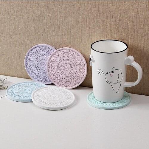 Colorful Silicone Coasters Heat Resistant Tea Cup Mat Lots Drink Coffee Mug Mat Heat Proof Protecting Table Decoration