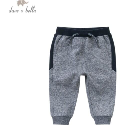DB14836 dave bella autumn baby boys fashion pockets pants children full length kids pants infant toddler trousers