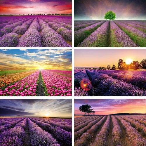 Laeacco Romantic Lavender Garden Dreamy Portrait Scenic Photographic Backgrounds Seamless Photography Backdrops For Photo Studio