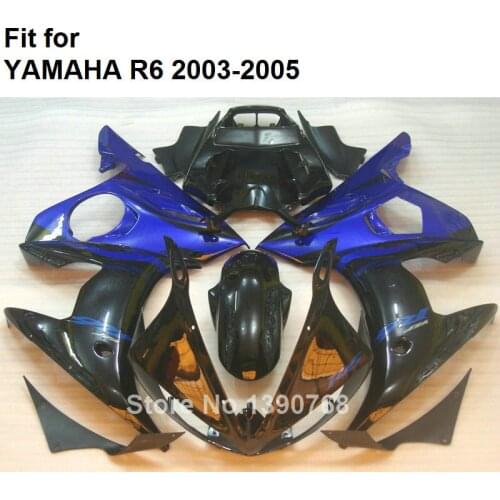 Bodywork Kit For YAMAHA YZF R6 2003 2004 2005 Dark Blue Black Motorcycle Parts Fairings Kit R6 03 04 05 HZ04