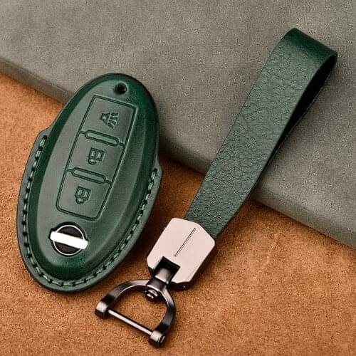 Leather Car Key Cover Case for Nissan Qashqai Juke J10 J11 X-Trail T32 T31 Kicks Tiida Pathfinder Note For Infiniti Q50 QX60