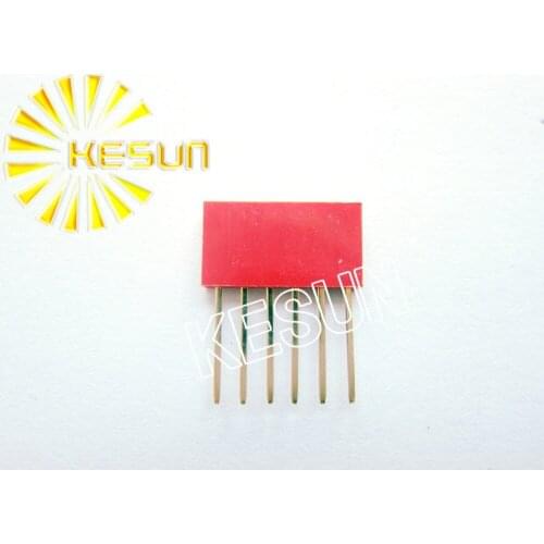 Red 6P 6Pin 11MM Long Needle 2.54MM Female Pin Header Strip Stackable Header x500PCS