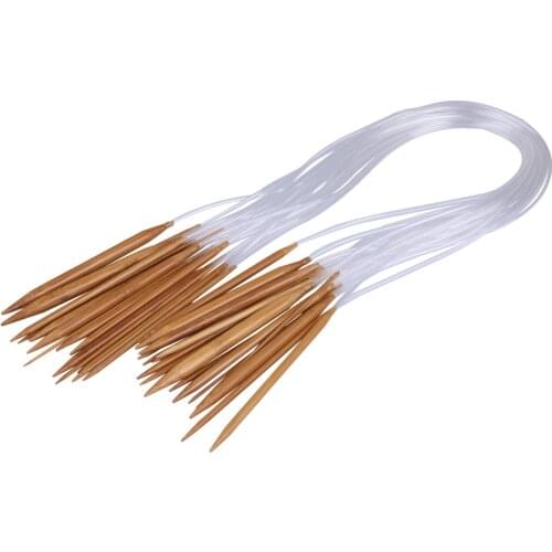 18 Sizes Circular Knitting Needles Crochet Hooks 2.0mm-10.0mm 80cm Long Smooth Finish Bamboo Knitting Needles