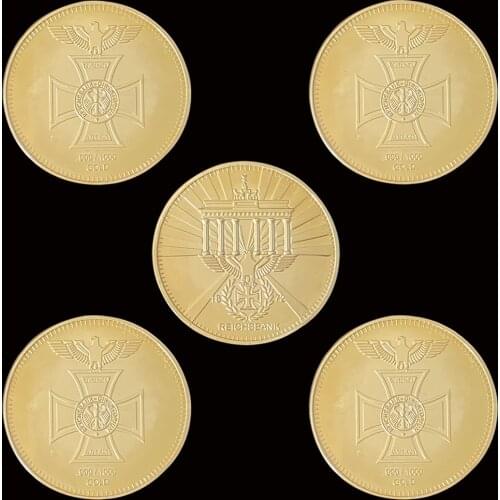 5PCS 1872 German Eagle Cross Reichsbank Gold Direktorium Metal Coin Eagle