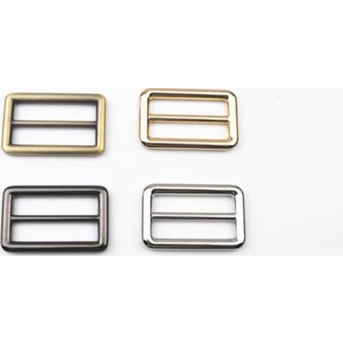 2pcs 39mm Metal Duty Strong Shoulder Bag Strap Belt Web Rectangle Adjust Tri-glide Buckle Slider Loop Ring Leather Craft Repair