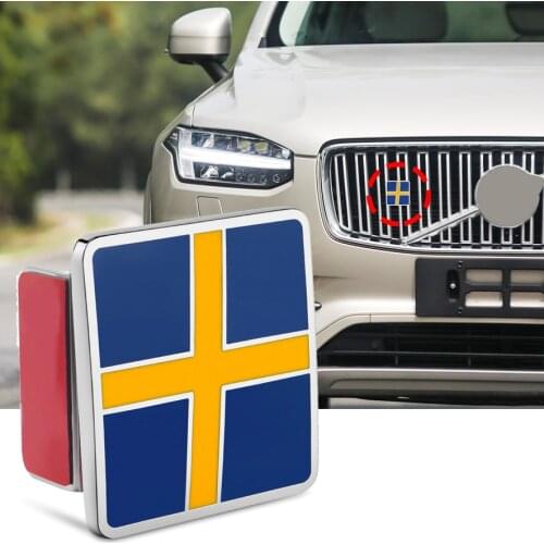 Swedish Flag Badge Sticker Metal For VOLVO S40 S60 S70 S80 S90 C30 C60 C70 XC40 XC60 XC70 XC80 XC90 Grill Trunk Logo Car Styling