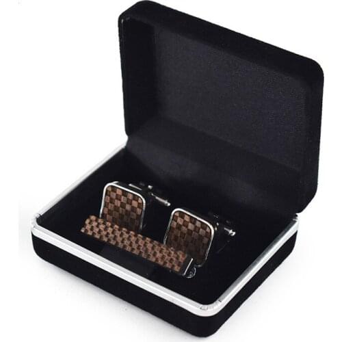 Fashion Wood Cuff Nailing French Cuff Tie Clip Suit Accessories for Genterman