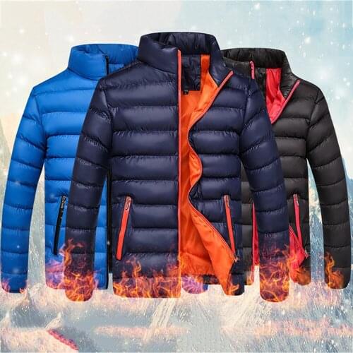 2020 NEW Mens warm Parka Large Size Cotton Clothing Autumn Winter Stand Collar Solid male Youth Casual Fashion Parkas Coat J002