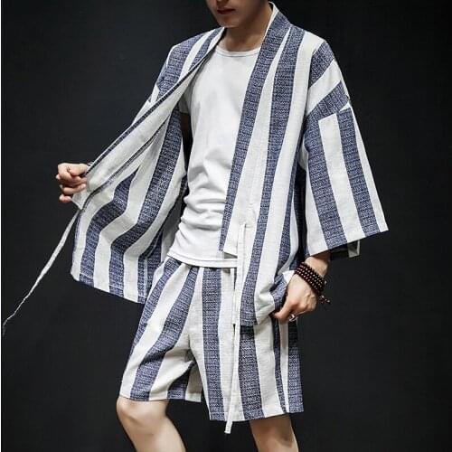 Mens Cotton Linen Chinese Traditional Costumes Kung Fu Suit Tai Chi Clothing Set Shirt+Shorts Breathable Tang Suit CN-098