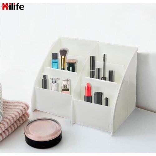 3 Grid Stationery Phone Organizer Organization Stand Holder Cosmetics Desktop Storage Case TV Remote Control Box