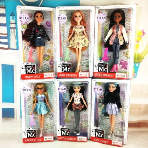 30cm Genuine Project Mc2 Core Doll Glass eyes Dress Up Doll Plastic Dolls Christmas Gift doll toys for children girls