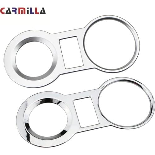 Fit for Peugeot 3008 1.6THP 2013 - 2018 LHD Accessories ABS Chrome Car Water Cup Protector Cover Trim Sticker