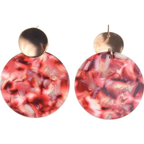 PPG&PGG New Fashion Trendy Jewelry Simple Design Geometric Earrings Around Rectangle Tortoise Resin Acrylic Earrings For Women