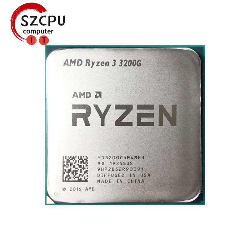 AMD Ryzen 3 3200G R3 3200G 3.6 GHz Quad-Core Quad-Thread 65W CPU Processor L3=4M YD3200C5M4MFH Socket AM4